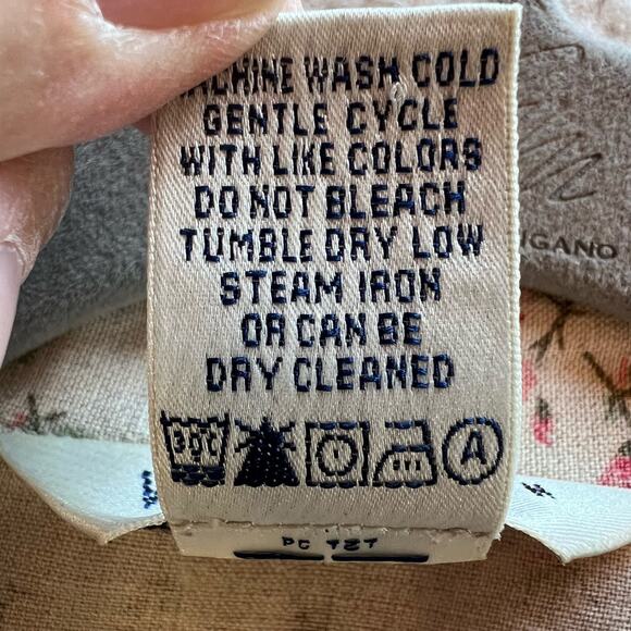 VTG Van Heusen Linen Blend Ditzy Floral Button Up Top Size S Cottagecore Ecru - Picture 4 of 9